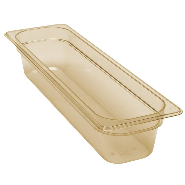 CAMBRO MFG. CO. 24LPHP150 Cambro H-Pan High-Heat GN 1/2 Long Food Pans, 4inH x 6-3/8inW x 20-7/8inD, Amber, Pack Of 6 Pans