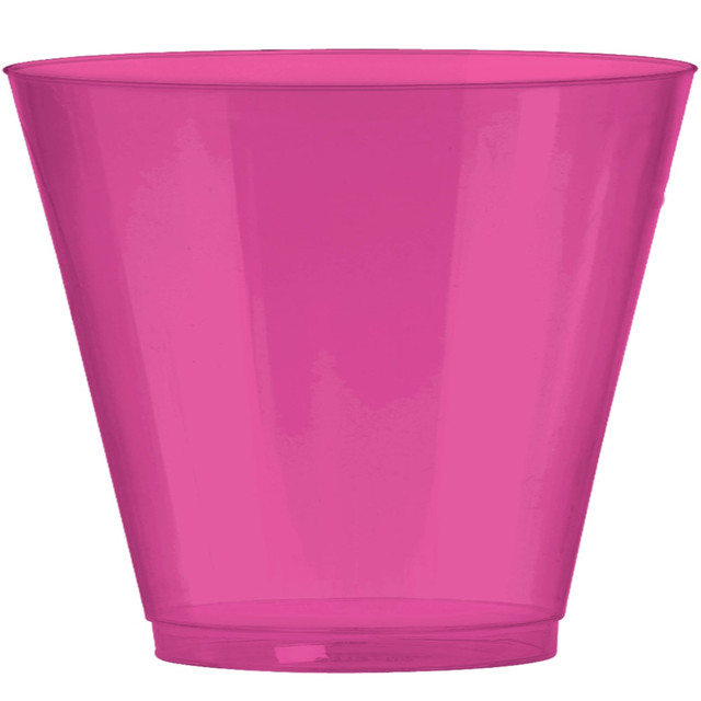 AMSCAN CO INC 350366.103 Amscan Plastic Cups, 9 Oz, Bright Pink, 72 Cups Per Pack, Set Of 2 Packs