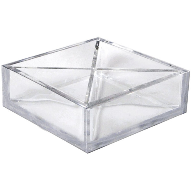 AZAR INTERNATIONAL INC 556350 Azar Displays 4-Compartment Square Tray Desk Organizers, 2inH x 6inW x 6inD, Clear, Pack Of 2 Organizers