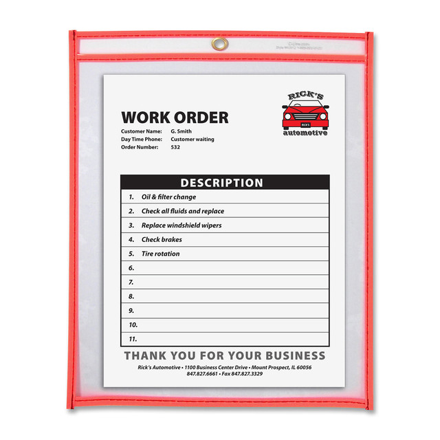 C-LINE PRODUCTS, INC. 43912 C-Line Neon Color Stitched Shop Ticket Holder, 9in x 12in, Neon Orange C-LINE PRODUCTS, INC. 43912 C-Line Neon Color Stitched Shop Ticket Holder, 9in x 12in, Neon Orange