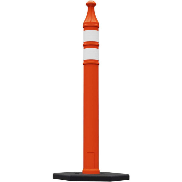 Plasticade 7442-LD-O-3-EG- Traffic Barrels, Delineators & Posts; Delineator Type: Trim Line Channelizer ; Material: Plastic ; Reflective Bands: Yes ; Reflective: Yes ; Base Needed: No ; Overall Height: 42in