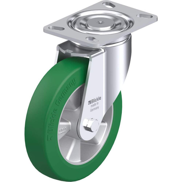 Blickle 910305 Top Plate Casters; Mount Type: Plate ; Number of Wheels: 1.000 ; Wheel Diameter (Inch): 8 ; Wheel Material: Polyurethane ; Wheel Width (Inch): 2 ; Wheel Color: Green