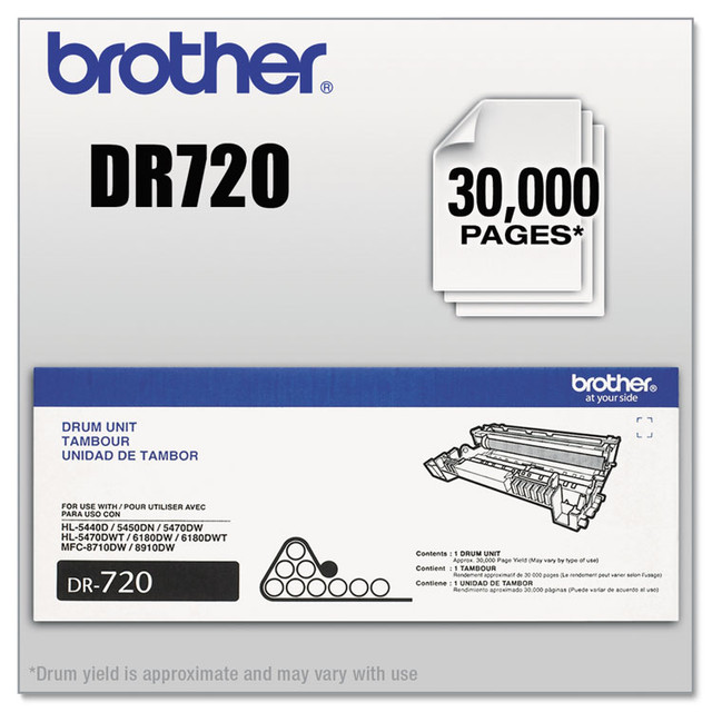 BROTHER INTL. CORP. DR720 DR720 Drum Unit, 30,000 Page-Yield, Black