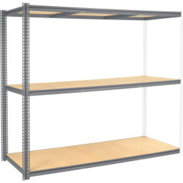 Global Industrial 3 Shelf Extra Heavy Duty Boltless Shelving Z Beam Add On 96Wx48Dx60H Wood Deck p/n 581045GY