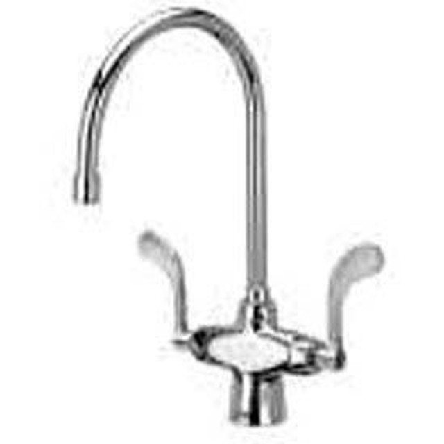 Zurn Industries Llc Zurn Double Lab Faucet with 8"" Gooseneck and 4"" Wrist Blade Handles - Lead Free p/n Z826C4-XL****