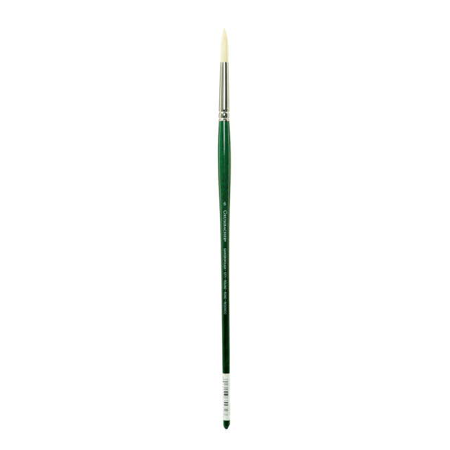 KOH-I-NOOR RAPIDOGRAPH, INC. 1271R.6 Grumbacher Gainsborough Oil And Acrylic Paint Brush, Size 6, Round Bristle, Hog Hair, Green