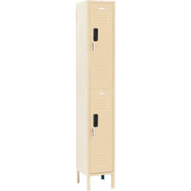 Global Industrial™ 2-Tier 2 Door Digital Locker 12""Wx18""Dx78""H Tan Unassembled p/n 413238