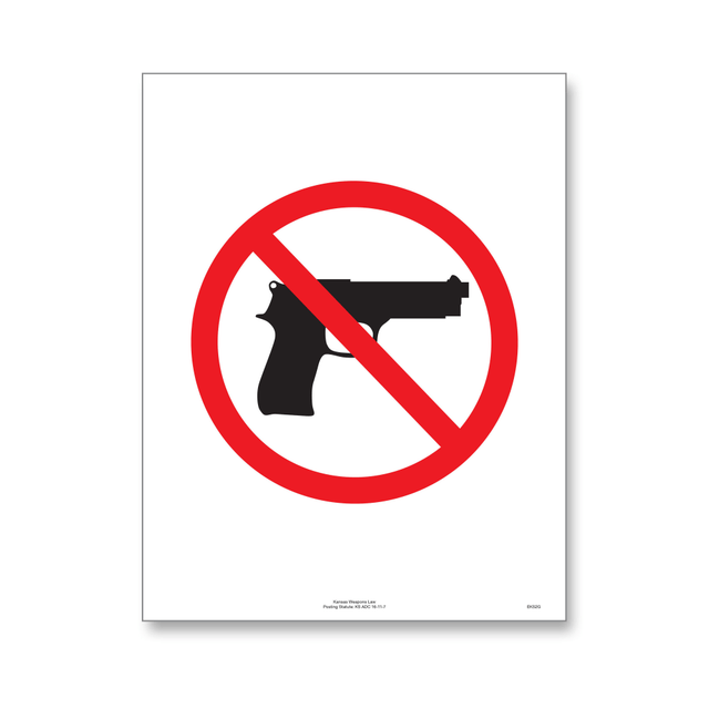 TAX FORMS PRINTING, INC. E8077KS ComplyRight State Weapons Law Poster, English, Kansas, 8-1/2in x 11in