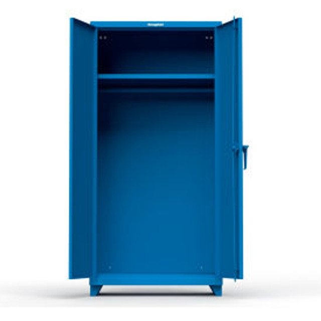 Strong Hold Products Stronghold Industrial Uniform Cabinet with Full Width Rod 36""W x 24""D x 75""H  Blue p/n 36-WR-241-L-RAL5001
