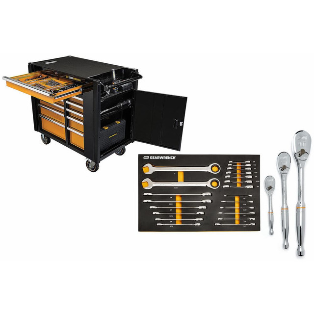 GEARWRENCH 4703006/8663205 Tool Roller Cabinets; Drawers Range: 11 - 15 Drawers; Overall Weight Capacity: 2000 lb; Width Range: 24" - 29.9"; Drawer Capacity: 100 lb; Depth Range: 30" and Deeper; Top Material: Steel; Height Range: 42" - 47.9"; Color: 