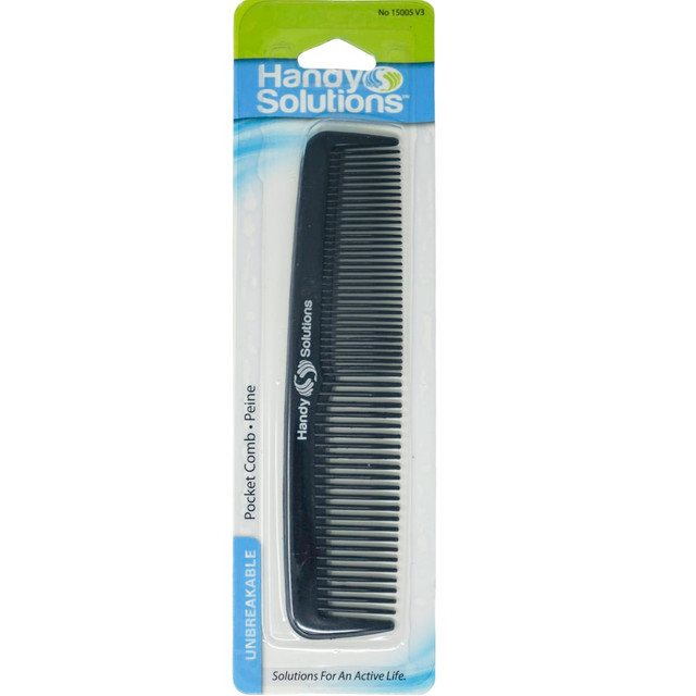 NAVAJO MANUFACTURING COMPANY 15005 Handy Solutions Pocket Combs, 6-1/2in, Black, Pack Of 288 Combs