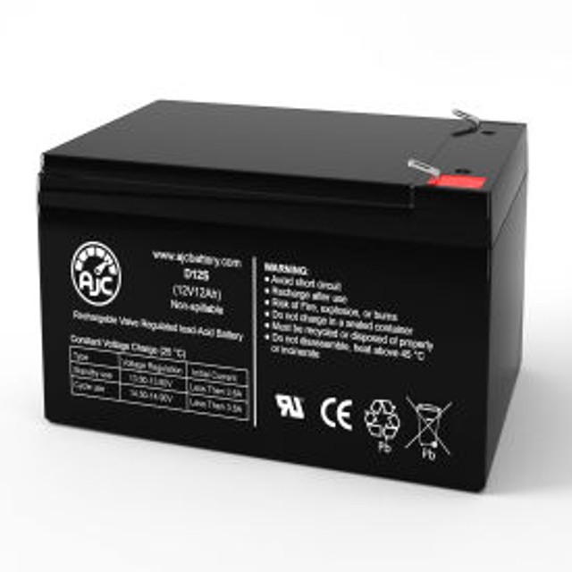Battery Clerk LLC AJC® eZip 900E Electric Scooter Replacement Battery 12Ah 12V F2 p/n AJC-D12S-F-2-186620