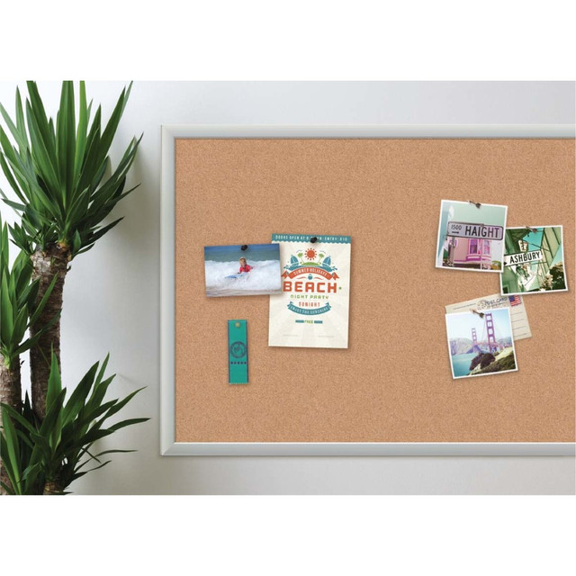 UBRANDS, LLC 021U00-01 U Brands Cork Bulletin Board, 35in x 23in, Silver Aluminum Frame