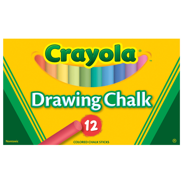 CRAYOLA LLC 51-0403 Crayola Drawing Chalk, Assorted Colors, Box Of 12