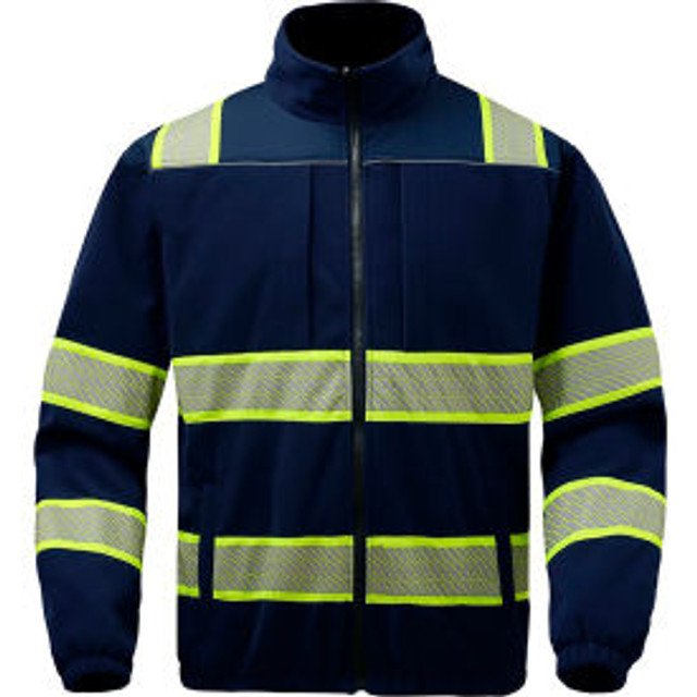 GSS Safety LLC GSS Onyx Enhanced Visibility Full Zip Jacket Polyester Fleece Navy 2XL p/n 7552-2XL