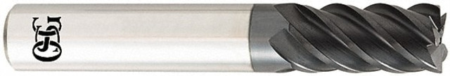 OSG HP455-4375 Square End Mill:  0.4375" Dia, 1" LOC, 0.4375" Shank Dia, 2.75" OAL, 5 Flutes, Solid Carbide