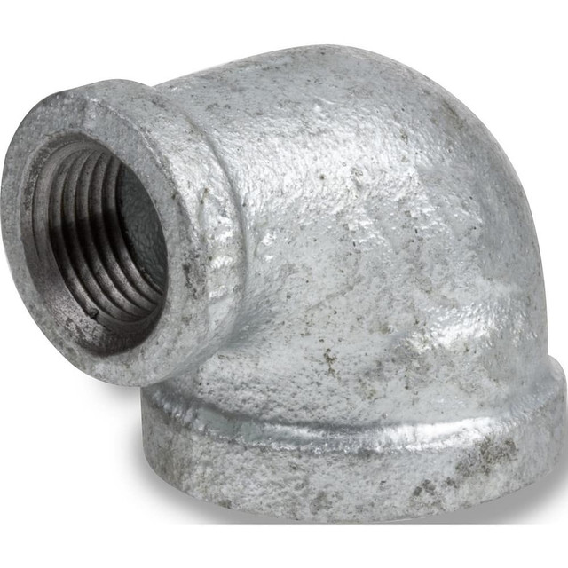 USA Industrials ZUSA-PF-20776 Galvanized Pipe Fittings; Fitting Type: Reducing Elbow ; Fitting Size: 1-1/4 x 3/4 ; Material: Galvanized Iron ; Fitting Shape: 900 Elbow ; Thread Standard: NPT ; Liquid and Gas Pressure Rating (psi): 150