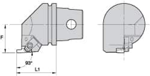 Kennametal 1019407 Modular Grooving Head: Right Hand, Cutting Head, System Size KM32, Uses NG2R Inserts