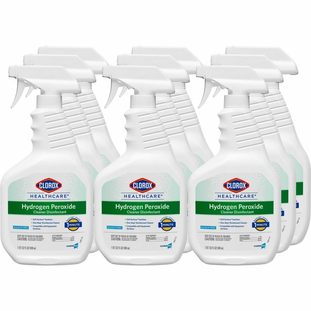 THE CLOROX COMPANY 30828PL Clorox Healthcare Hydrogen Peroxide Cleaner Disinfectant Spray - 32 fl oz (1 quart) - Bleach-free, Disinfectant, Antibacterial - Clear - 432 / Pallet THE CLOROX COMPANY 30828PL Clorox Healthcare Hydrogen Peroxide Cleaner Disinfectant Spray - 32 fl oz (1 quart) - Bleach-free, Disinfectant, Antibacterial - Clear - 432 / Pallet