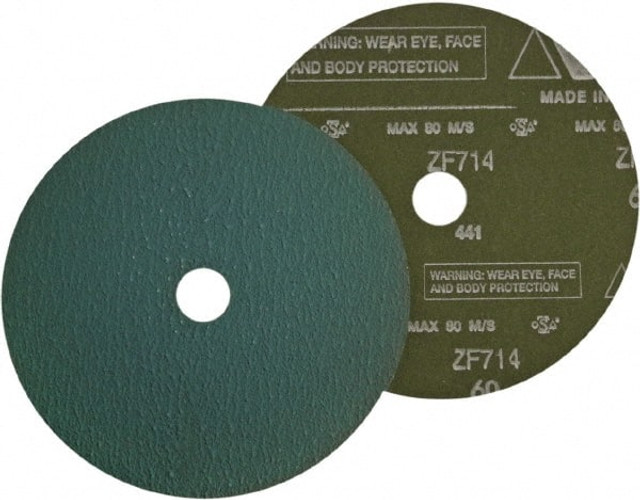 VSM 91597 Fiber Disc: 4-1/2" Disc Dia, 7/8" Hole, 24 Grit, Zirconia Alumina