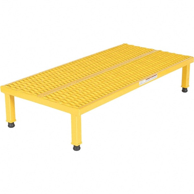 Vestil AHW-H-2448 Step Stand Stool: 9" OAH, 24" OAW, Steel, Yellow