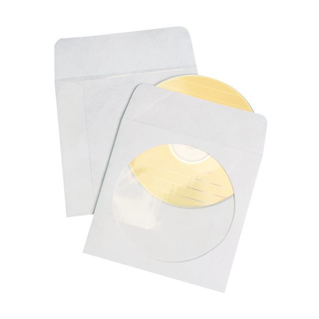 QUALITY PARK PRODUCTS 62905 Quality Park CD/DVD Sleeves, 5in x 5in, White, Box Of 250