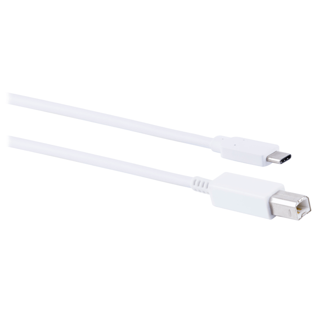 Plug in to power with the Ativa USB-C to USB-B Charging Cable. Connect your USB-B products to any USB-C port, whether it's on another device or an AC power adapter. A 6.5ft. cord allows you to power up from a distance. The durable style connector head ensures a strong connection and also offers a sleek and intuitive design. The USB-C to USB-B cable is the perfect solution for connecting your favorite devices. The USB-C connector is reversible, with no up or down orientation, attaching easily on the first try. Additionally, the cable can send or receive data at USB 2.0 transfer rates while providing up to 15 Watts of charging power. This charging cable is a certain upgrade to cables included with devices that are prone to fraying. Connecting phones, laptops and tablets to your other devices can be a pain without the proper connections. Now, you don't have to choose one over the other. Make the most out of your connection with the Ativa USB-C to USB-B Charging Cable.  Power More - Ativa USB-C to USB-B cable allows for data transfer from external hard drives, mobile phones, tablets and other USB peripherals to your computer. Features up to 15W high-speed charging to power your favorite electronics.  High Quality - Sleek and durable connector heads ensure a snug fit. Durable strain relief offers increased protection against fraying.  Extended Reach - Extra-long 6.5ft. reach allows for versatile powering options for a centralized charging station.  Compatibility - Compatible with USB-B cable equipped laptops, smartphones and printers. Supports data transfer speeds up to 480Mbps.  100% Quality Assured - This USB cable is built for performance. If you have any questions, please call 1-877-777-4357.