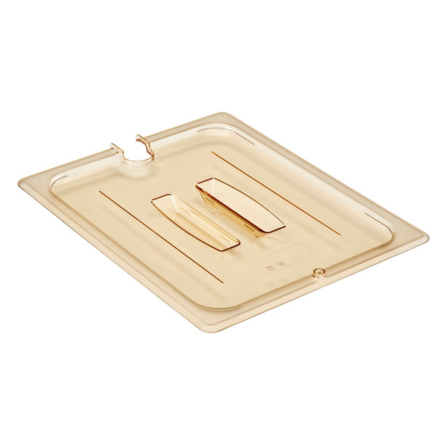 CAMBRO MFG. CO. Cambro 20HPCHN150  Camwear 1/2 H-Pan Notched Food Pan Lids With Handles, Amber, Set Of 6 Lids