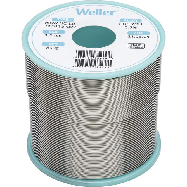 Weller T0051387899 Solder; Solder Type: Silver Free ; Material: Alloy ; Container Type: Spool ; Container Size: 500 g ; Minimum Melting Temperature: 442.9