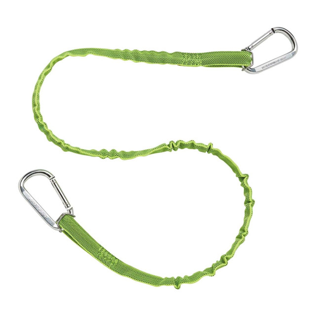 ERGODYNE CORPORATION 19023 Ergodyne Squids 3110 Dual-Carabiner Tool Lanyards, 10 Lb, 42in, Lime, Pack Of 6 Lanyards