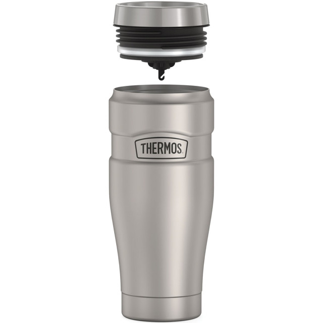 KING-SEELEY THERMOS/THERMOS Thermos SK1005MSTRI4  Stainless King Tumbler 16Oz - Coffee - Dishwasher Safe - Matte Stainless Steel, Silver - Stainless Steel Body