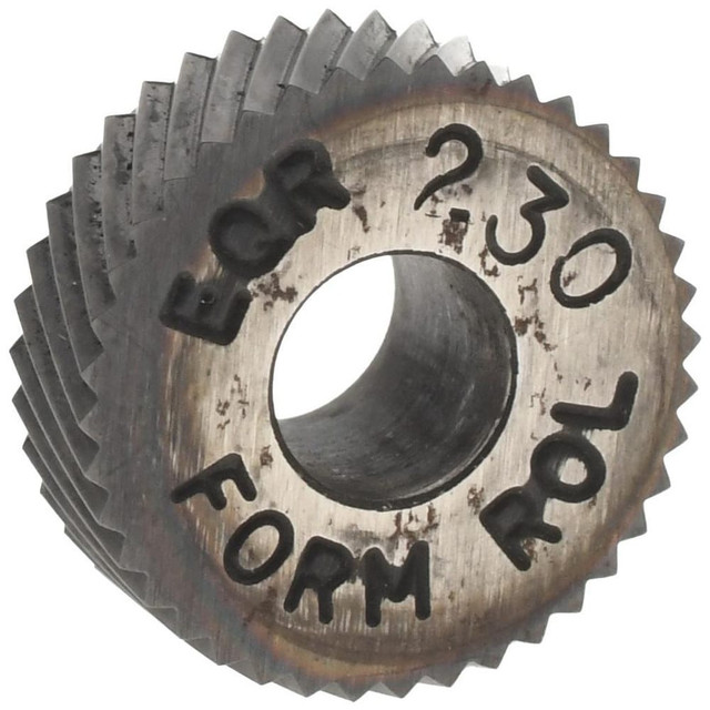 MSC EQR-230SN Beveled Face Knurl Wheel: 1/2" Dia, 90 ° Tooth Angle, 30 TPI, Diagonal, High Speed Steel