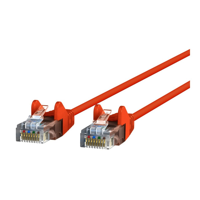 BELKIN, INC. CE001B02-ORG-S Belkin Slim - Patch cable - RJ-45 (M) to RJ-45 (M) - 2 ft - UTP - CAT 6 - molded, snagless - orange