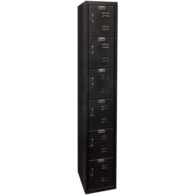 Hallowell U1282-6ME Lockers; Locker Style: Horizontal ; Locker Configuration: 1-Wide ; Assembled: No ; Shelf Capacity: 0 ; Handle Type: Pull ; Locker Material: Steel