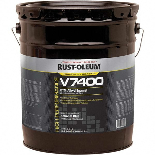 Rust-Oleum 245442 Industrial Enamel Paint: 50 gal, Gloss, National Blue