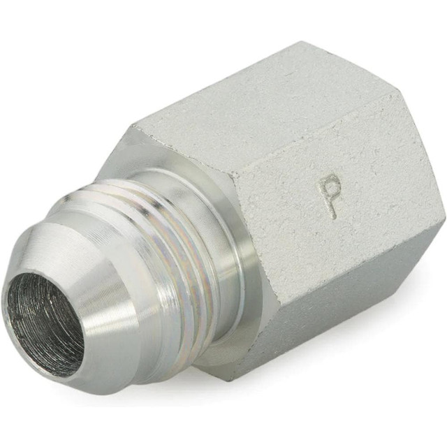 Parker P00138 Steel Flared Tube Connector: 1/2" Tube OD, 3/8-18 Thread, 37 ° Flared Angle