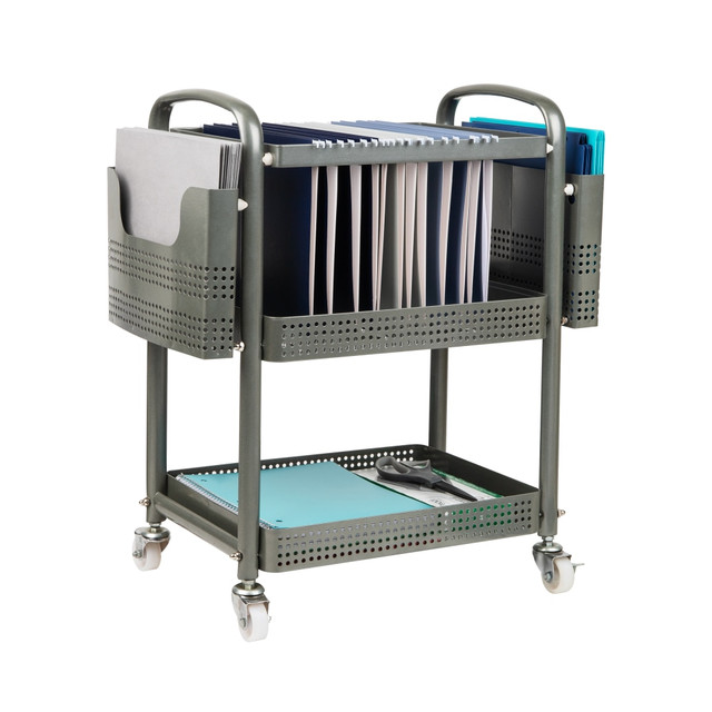 EMS MIND READER LLC Mind Reader MFILEC-SIL  Elevate Collection Heavy Duty Mobile File Cart, 25 1/2inH x 12inW x 22inL, Silver