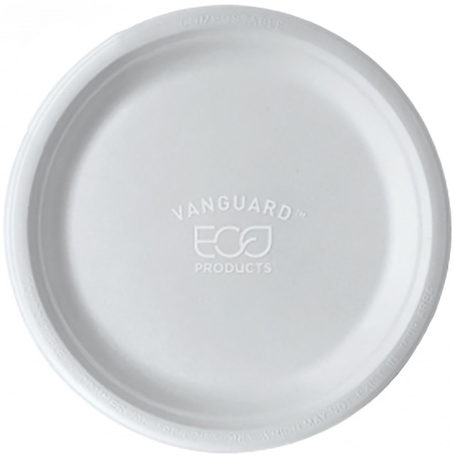 ECO-PRODUCTS, INC. Eco-Products EP-P005NFA  Vanguard Sugarcane Plates, 10in, White, Pack Of 500 Plates