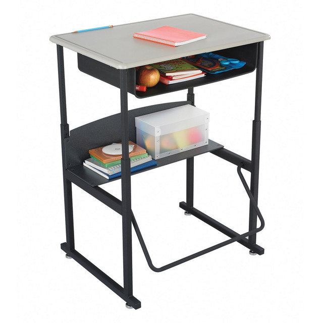 SAFCO PRODUCTS CO 1202BE Safco AlphaBetter Adjustable-Height Stand-Up Desk, with Book Box, 28in x 20in Top, Beige/Black SAFCO PRODUCTS CO 1202BE Safco AlphaBetter Adjustable-Height Stand-Up Desk, with Book Box, 28in x 20in Top, Beige/Black