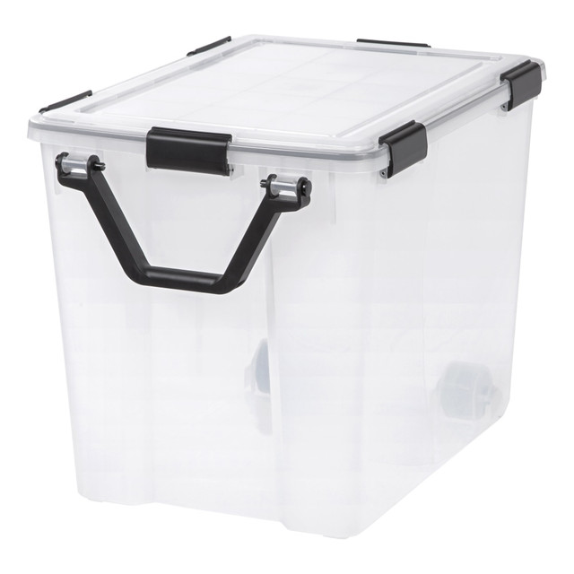 IRIS USA, INC. 110521 IRIS Weathertight Plastic Storage Container With Latch Lid, 18 3/4in x 17 3/4in x 23 5/8in, Clear