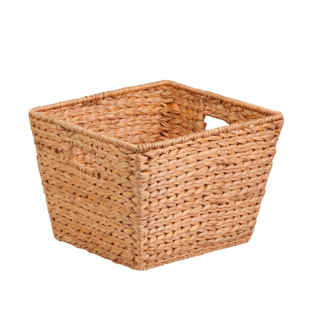 HONEY-CAN-DO INTERNATIONAL, LLC STO-02884 Honey-Can-Do Water Hyacinth Basket, Medium Size, 12in x 12in x 15 3/4in, Brown/Natural