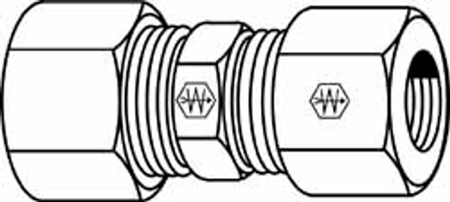 Eaton 621X3 Compression Tube Union: Compression x Compression