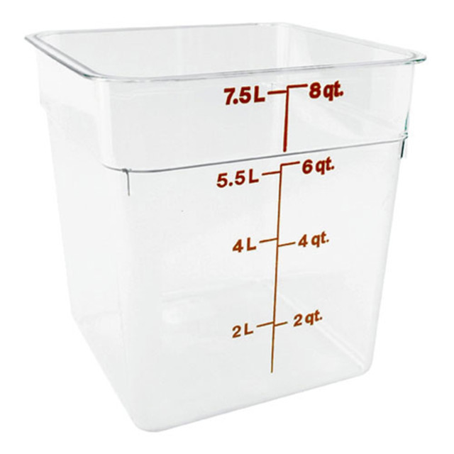 CAMBRO MFG. CO. Cambro 8SFSCW135  Food Storage Container, 9inH x 8 3/4inW x 8 3/4inD, 8 Qt, Clear