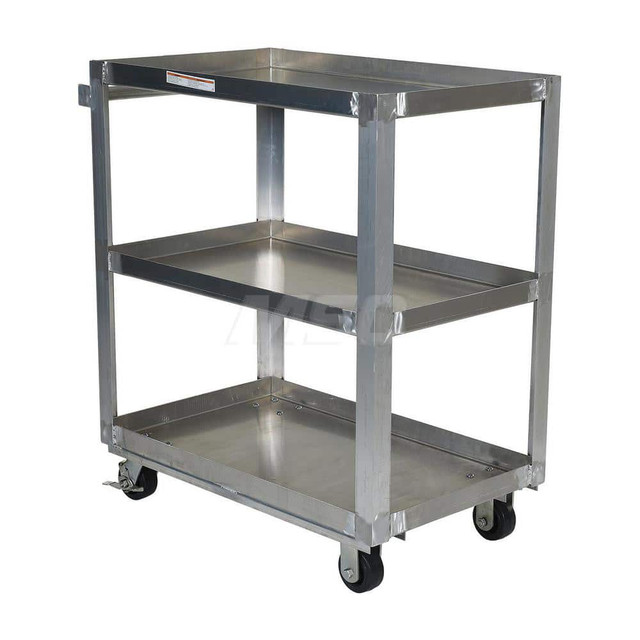 Vestil SCA3-2236 Utility Cart: Aluminum, Silver