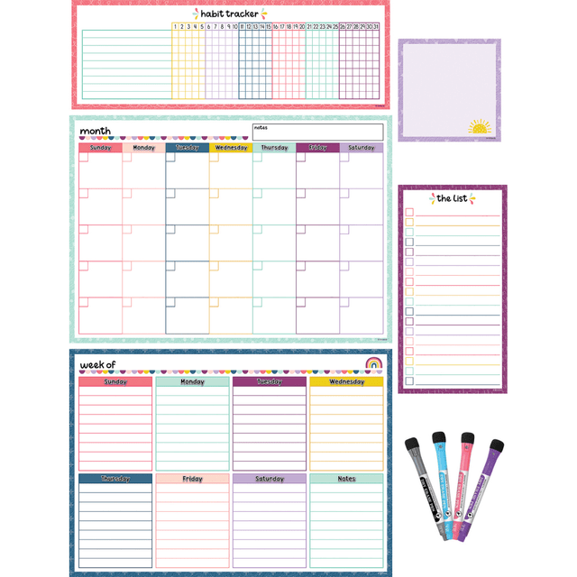 TEACHER CREATED RESOURCES INC. TCR77403 Teacher Created Resources Dry-Erase Magnetic 9-Piece Calendar Set, Oh Happy Day