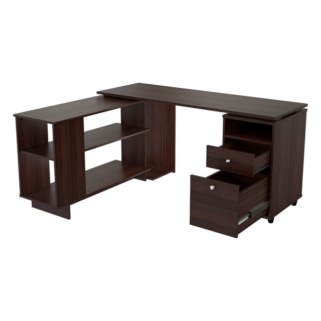 INVAL AMERICA, INC. ET-5615 Inval America 54inW L-Shaped Corner Desk, Espresso INVAL AMERICA, INC. ET-5615 Inval America 54inW L-Shaped Corner Desk, Espresso