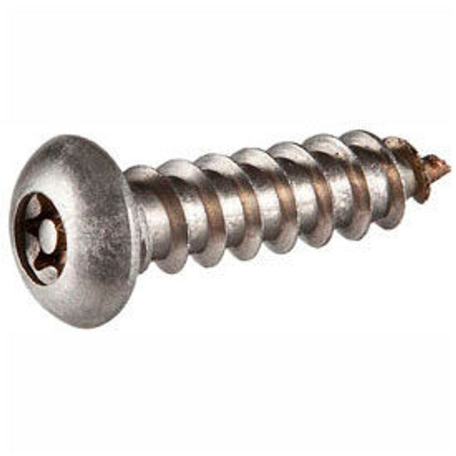 TAMPER-PRUF SCREWS INC #14AB x 2"" Security Sheet Metal Screw - Button Torx Head - 302HQ Stainless Steel - FT - USA - 100 Pk p/n 91482