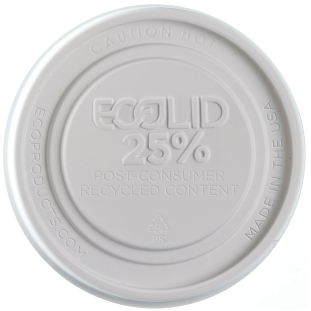 ECO-PRODUCTS, INC. Eco-Products EP-BRSCLID-L  EcoLid Food Container Lids, 12-32 Oz, 25% Recycled, Off White, Pack Of 500 Lids