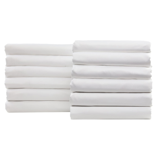 1888 MILLS, LLC N3M72120WHT-NAKED 1888 Mills Naked Twin Flat Sheets, 72in x 120in, White, Pack Of 24 Sheets