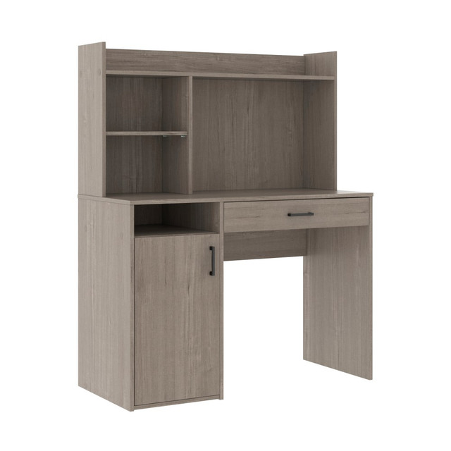 SAUDER WOODWORKING CO. 428238 Sauder Beginnings 43inW Computer Desk With Hutch, Silver Sycamore